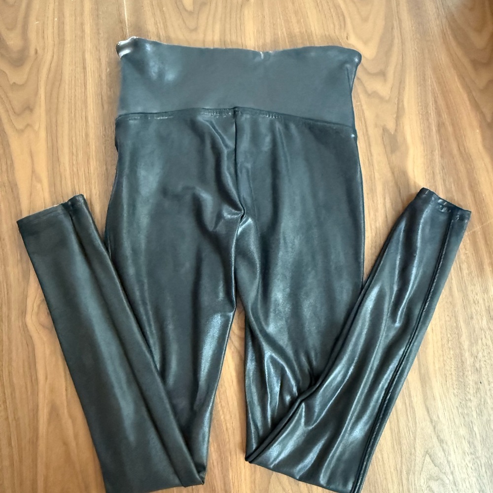 SPANX Black Glossy Leggings